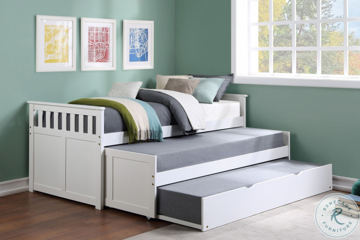 Galen White Youth Trundle Bedroom Set from Homelegance | Coleman Furniture