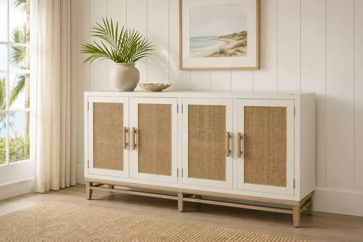 Hearthwood White 4 Door Credenza