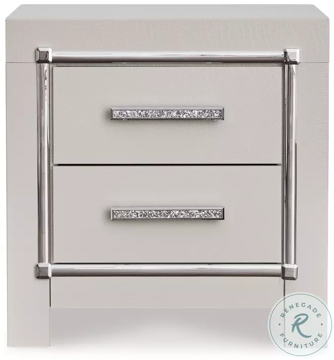Zyniden Silver Upholstered Panel Bedroom Set From Ashley