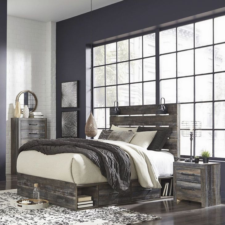 Drystan Queen Panel Bed with Dual Side Storage Drawers