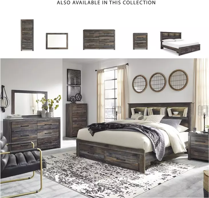 Drystan King Bookcase Bed with Front Storage Footboard