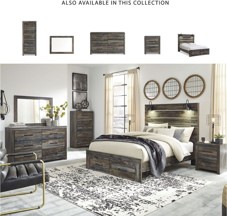 Drystan Queen Panel Bed with Front Storage Footboard