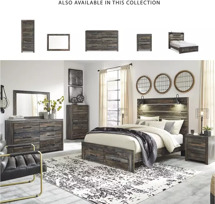 Drystan Queen Panel Bed with Front Storage Footboard