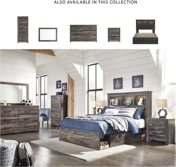 Drystan Full Bookcase Bed with Side Storage Drawers