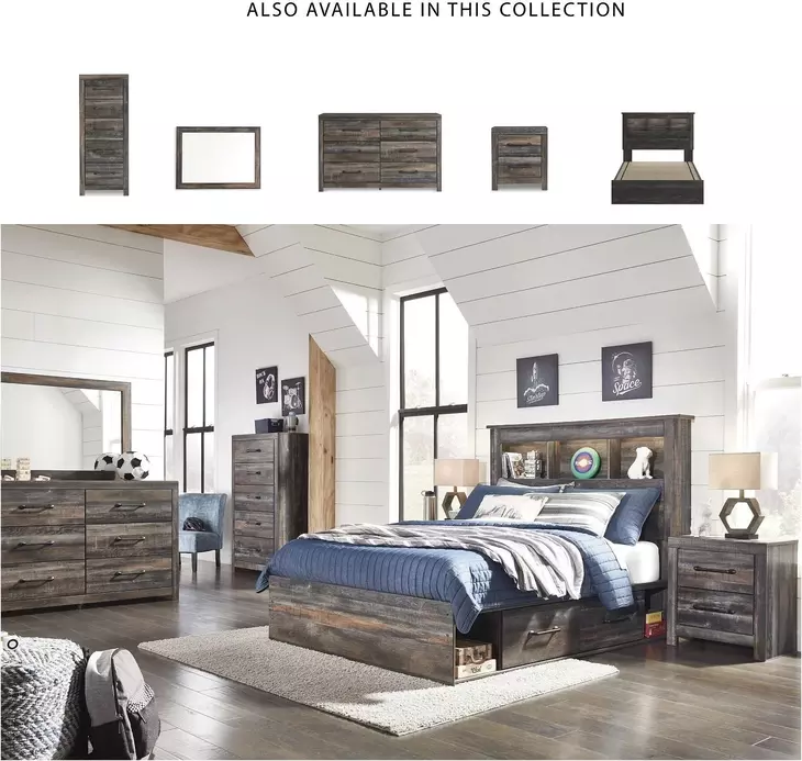 Drystan Full Bookcase Bed with Dual Side Storage Drawers