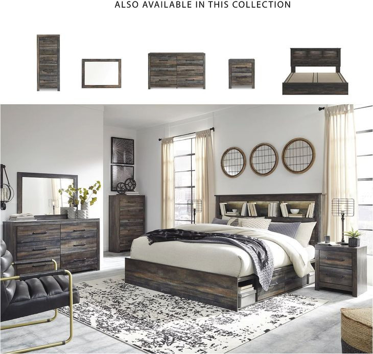 Drystan King Bookcase Bed with Single Sided Storage