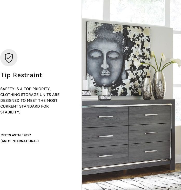 ashley furniture dresser grey Lodanna Gray Dresser
