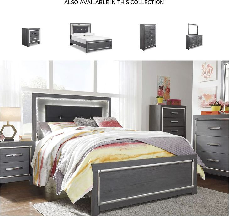 Lodanna Gray Full Upholstered Panel Bed