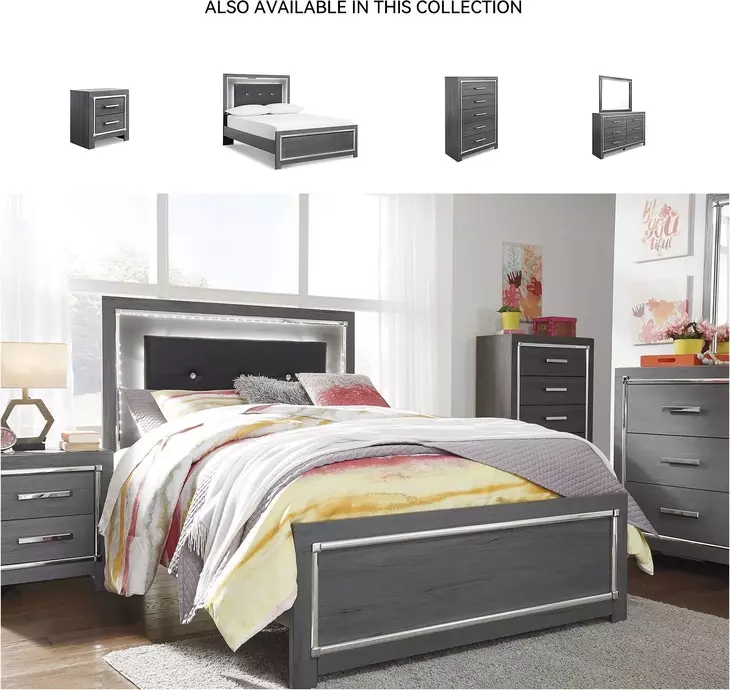 Lodanna Gray Full Upholstered Panel Bed
