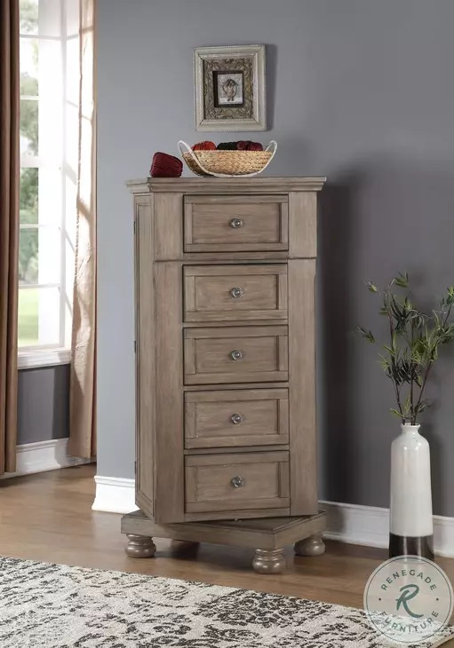 Allegra Pewter Swivel Chest