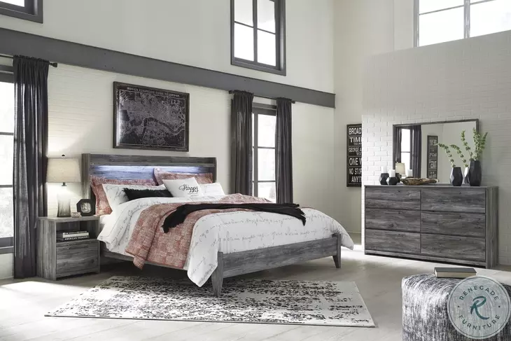 Baystorm Gray King Panel Bed
