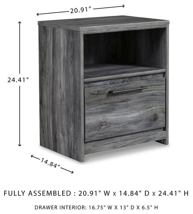 Baystorm Gray 1 Drawer Nightstand from Ashley | Coleman Furniture