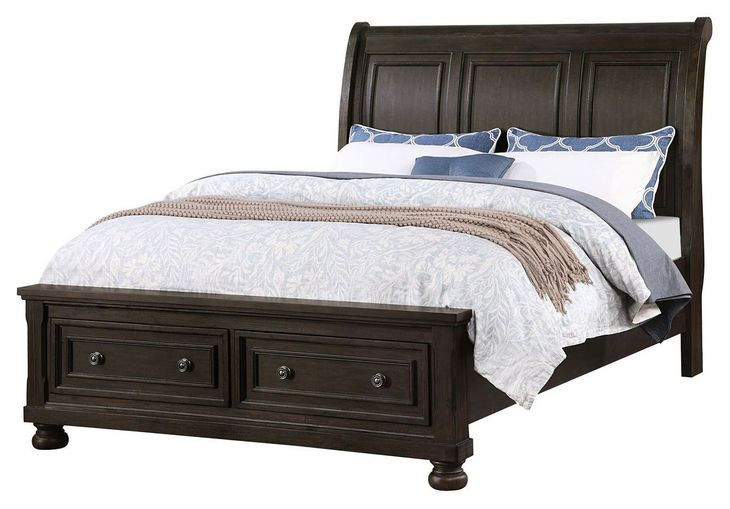 B02255 Brown Queen Sleigh Storage Bed