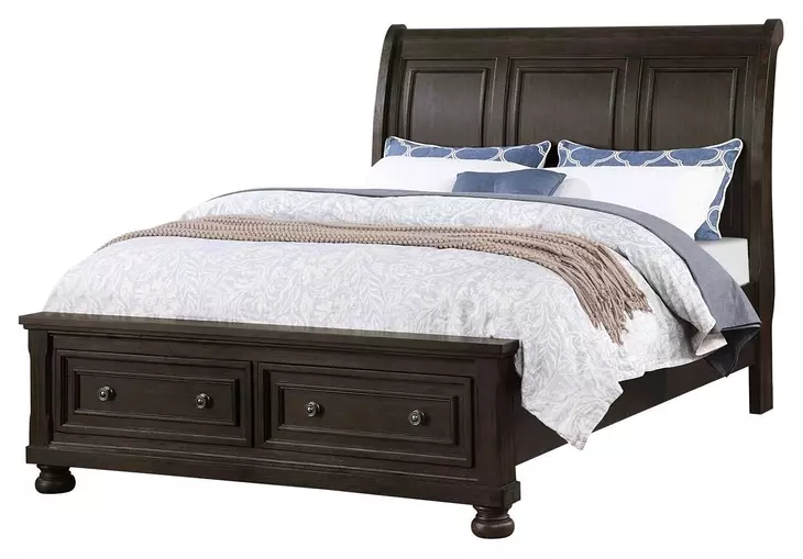 B02255 Brown Queen Sleigh Storage Bed
