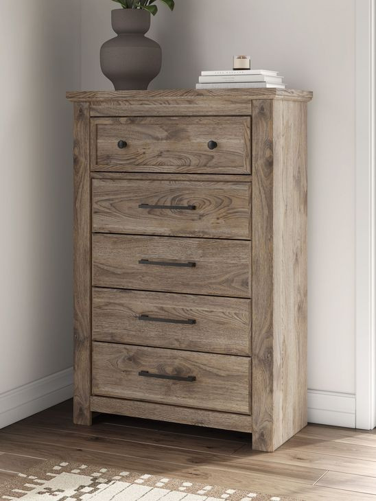 Stanziford Brown 5 Drawer Chest