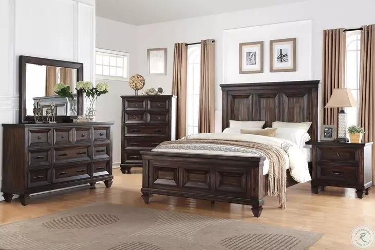 Sevilla Walnut Cal. King Panel Bed