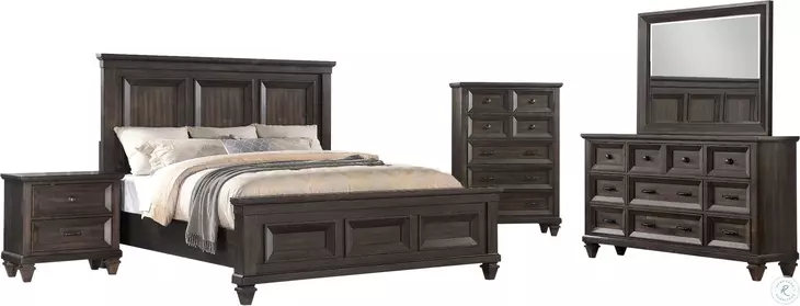 Sevilla Walnut King Panel Bed