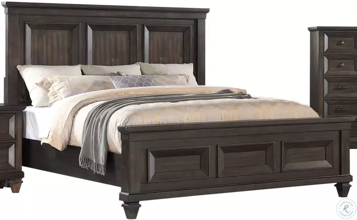 Sevilla Walnut Queen Panel Bed