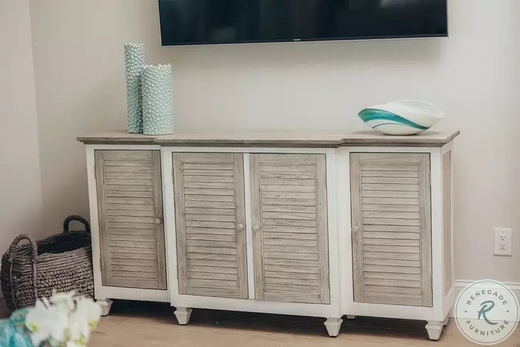 Island Haven Dapple Grey 4 Door Credenza