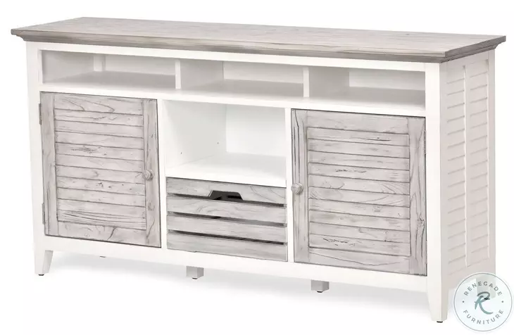 Island Haven Dapple Grey and Blanc Entertainment Center