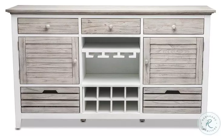 Island Haven Dapple Grey and Blanc 2 Door Sideboard