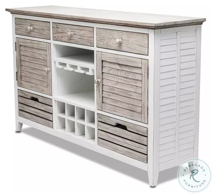 Island Haven Dapple Grey and Blanc 2 Door Sideboard