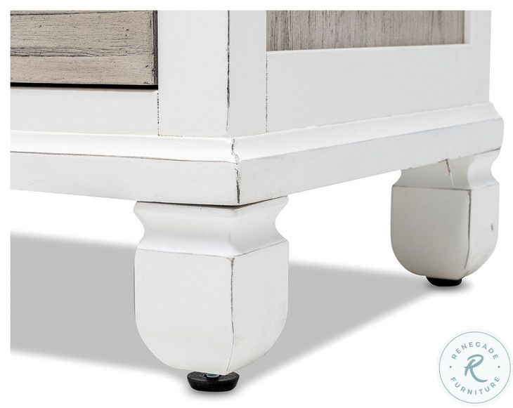 Island Haven Dapple Grey and Blanc 4 Drawer Chest