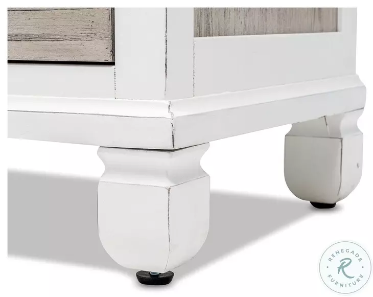 Island Haven Dapple Grey and Blanc 4 Drawer Chest