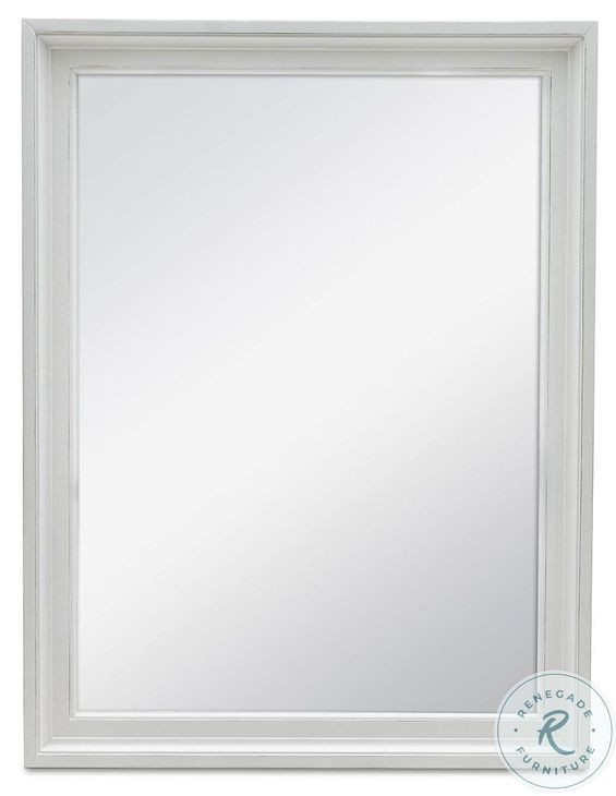 Island Haven White Rectangular Dresser Mirror