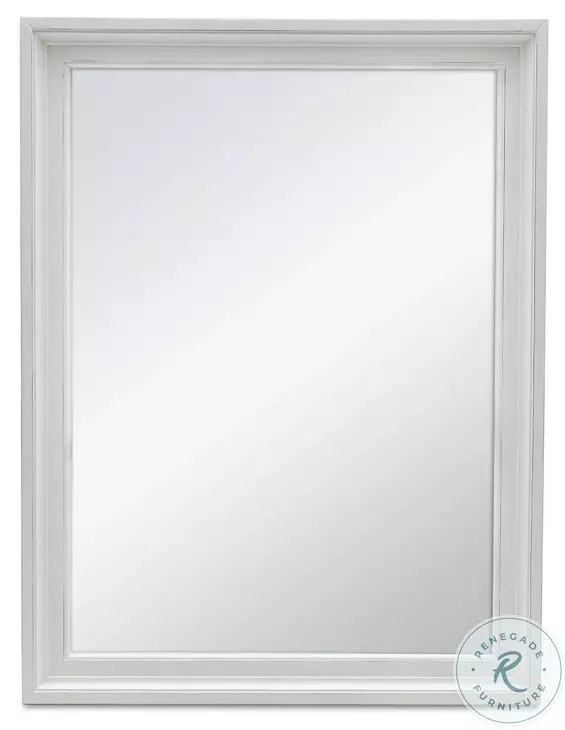 Island Haven White Rectangular Dresser Mirror