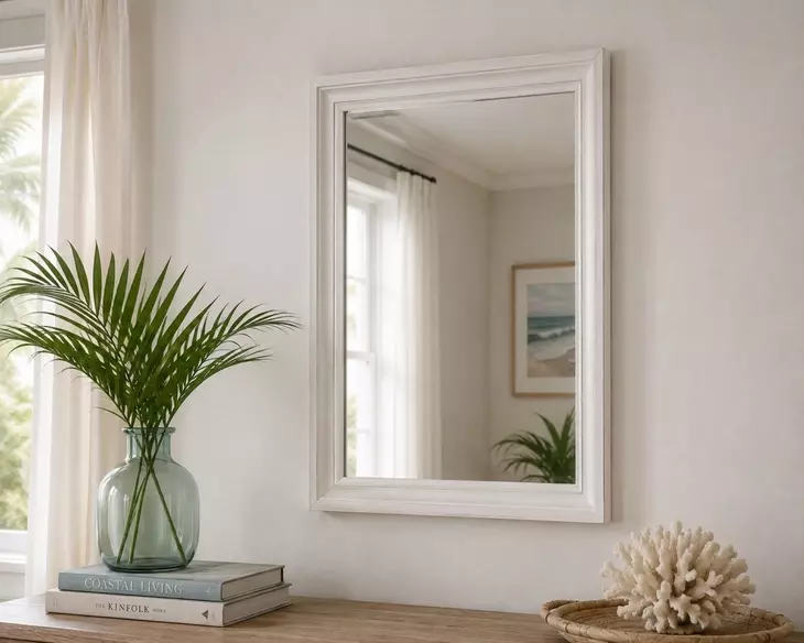 Island Haven White Rectangular Dresser Mirror