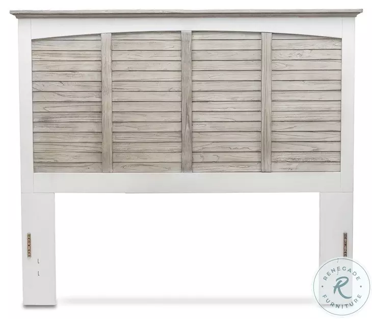 Island Haven Dapple Grey and Blanc Queen Headboard