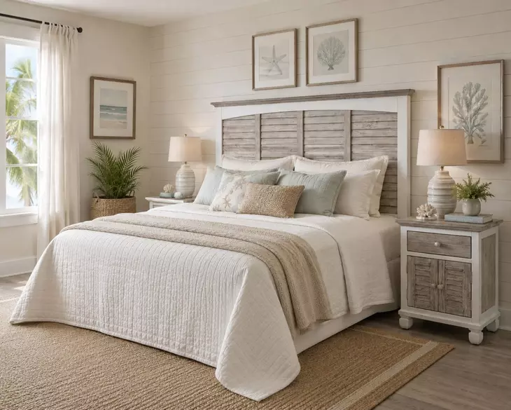 Island Haven Dapple Grey and Blanc King Headboard
