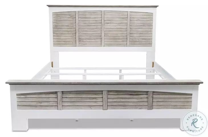 Island Haven Dapple Grey and Blanc King Panel Bed