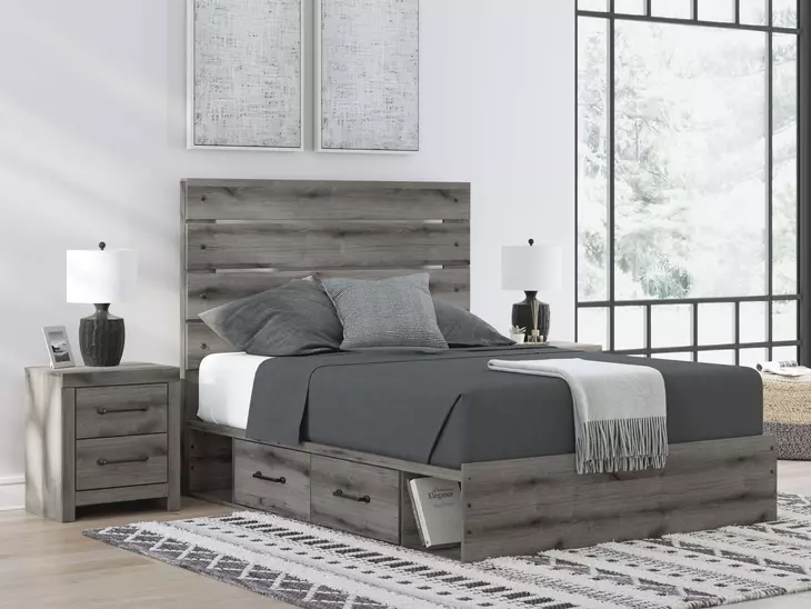 Urbanoore Brown Gray Queen Storage Panel Bed