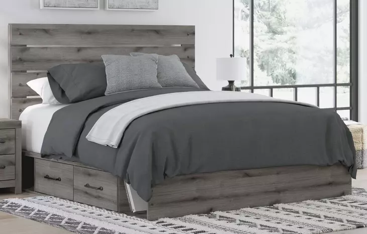 Urbanoore Brown Gray King Storage Panel Bed