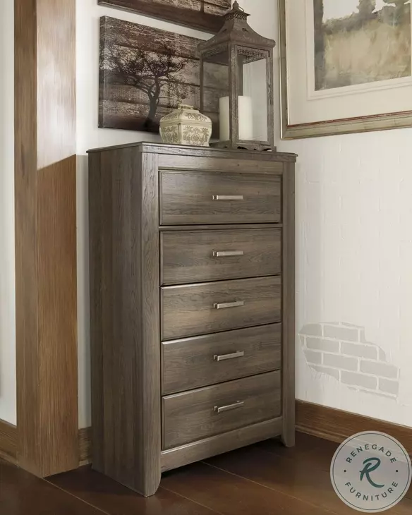 Juararo Dark Brown Five Drawer Chest