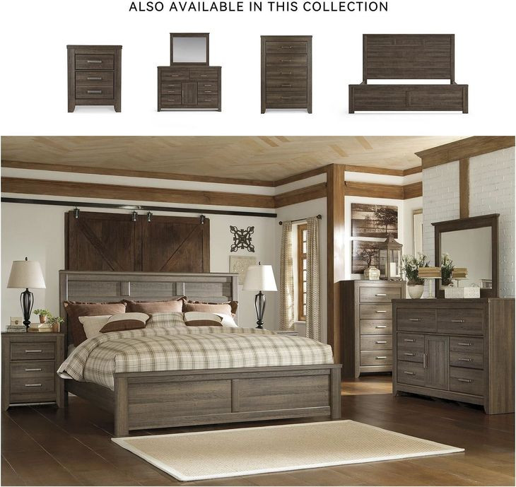 Juararo Dark Brown California King Panel Bed