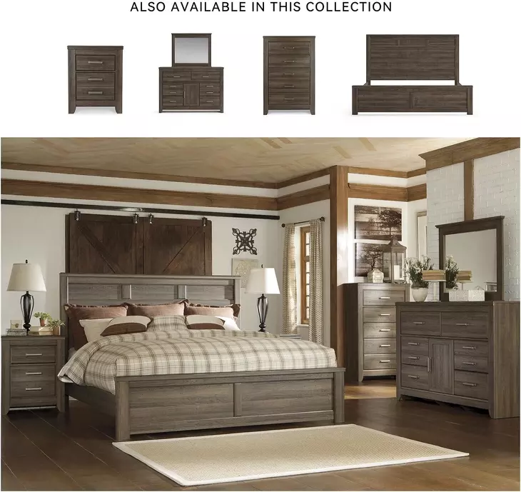 Juararo Dark Brown California King Panel Bed