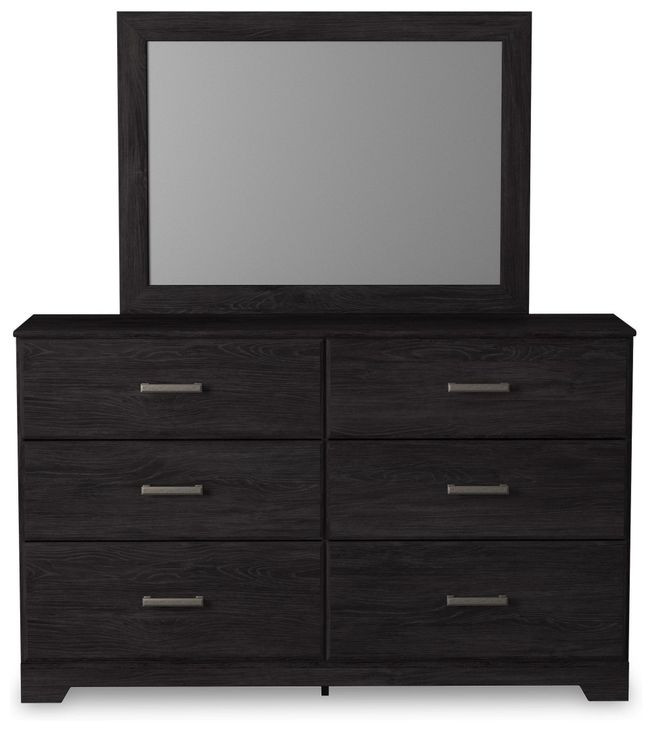 Belachime Charcoal 6 Drawer Dresser and Rectangular Mirror