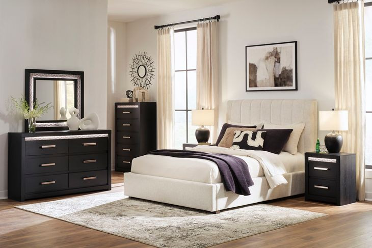Shoralli Black Rectangular Dresser Mirror with LED