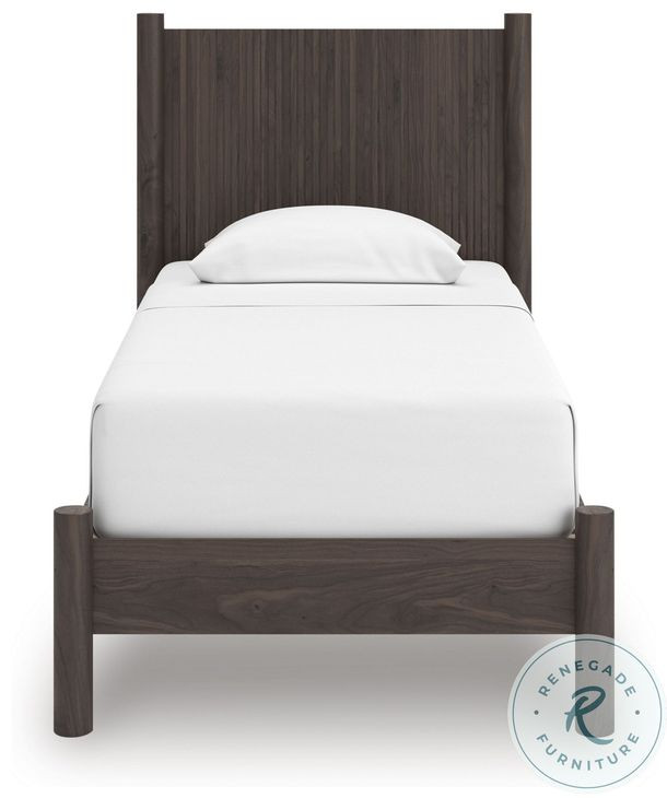 Cadmori Brown Twin Panel Platform Bed