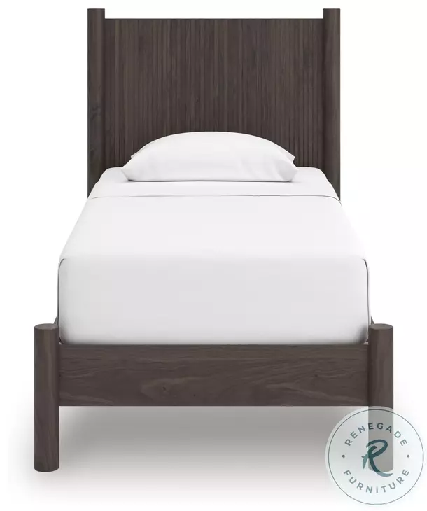 Cadmori Brown Twin Panel Platform Bed
