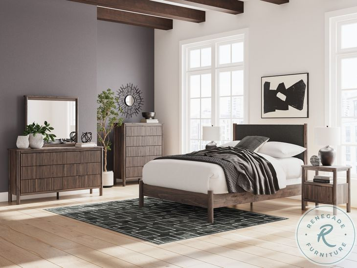Cadmori Brown Queen Upholstered Panel Bed