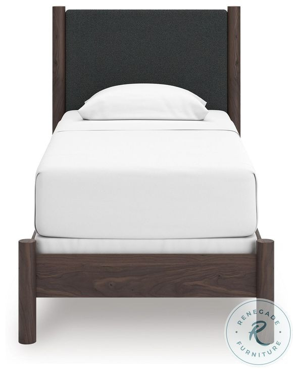 Cadmori Brown Twin Upholstered Panel Bed