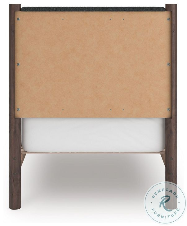 Cadmori Brown Twin Upholstered Panel Platform Bed