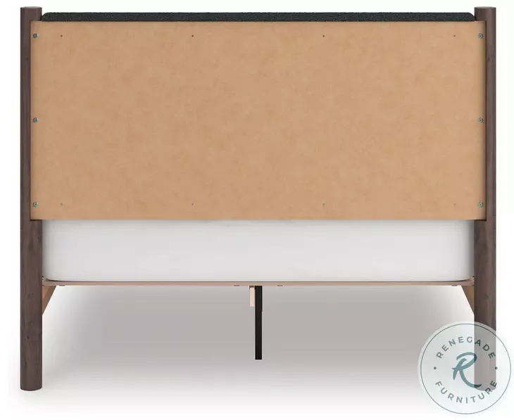 Cadmori Brown Queen Upholstered Panel Platform Bed