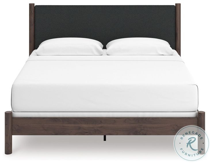 Cadmori Brown King Upholstered Panel Bed