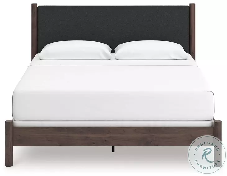 Cadmori Brown King Upholstered Panel Bed