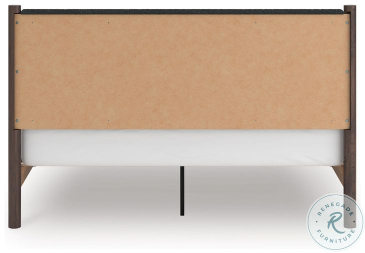 Cadmori Brown King Upholstered Panel Platform Bed